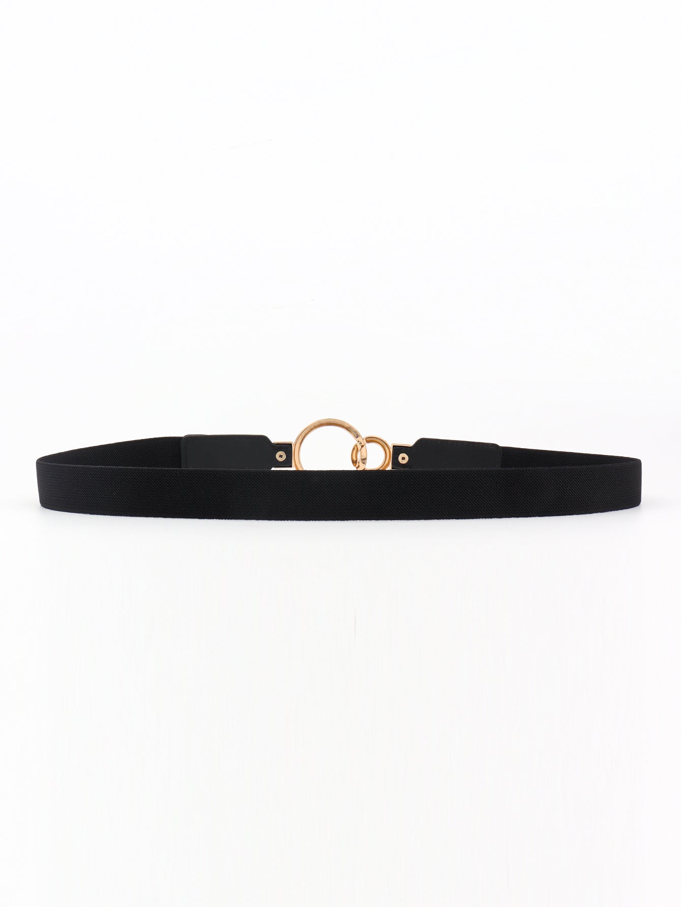 Double Ring Buckle Elastic PU Belt Trendsi