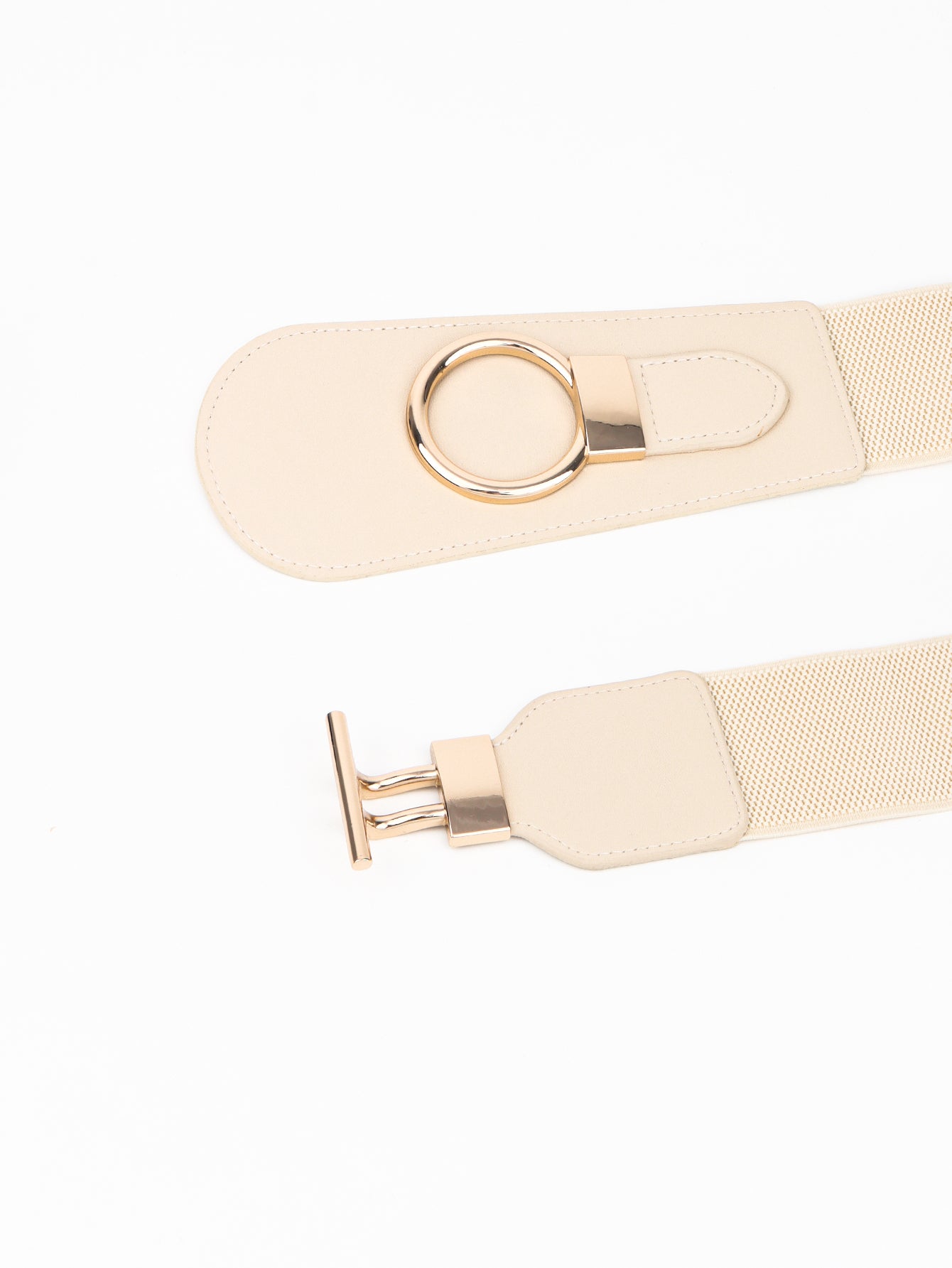 PU Elastic Wide Belt with Alloy Buckle Trendsi