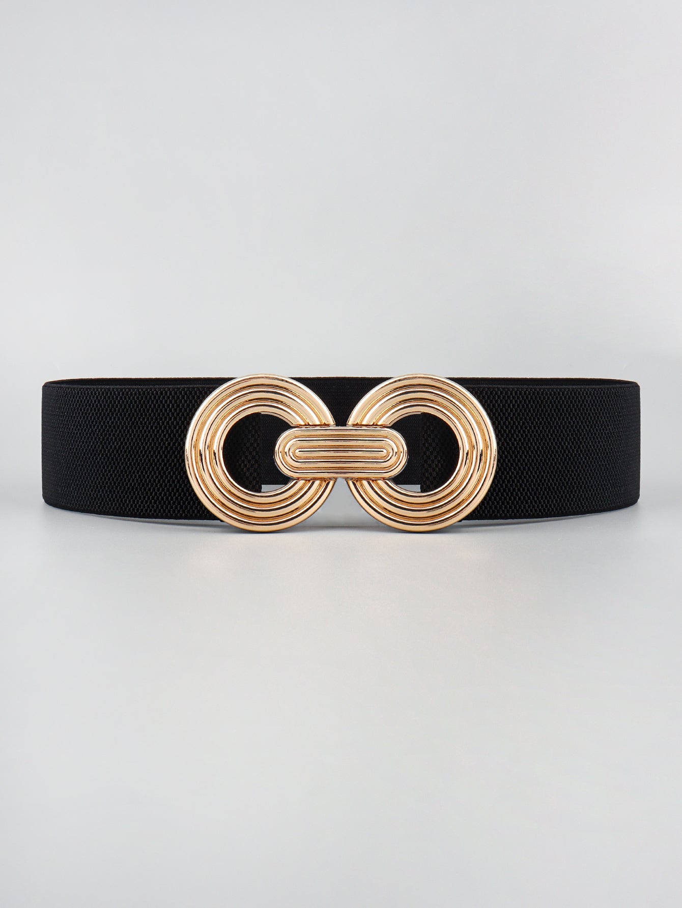 Geometric Buckle Elastic Wide Belt Trendsi