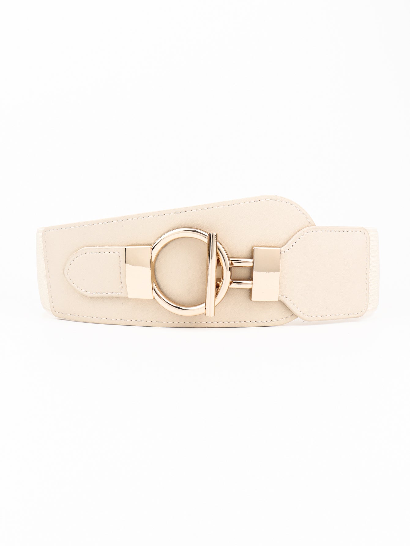 PU Elastic Wide Belt with Alloy Buckle Trendsi