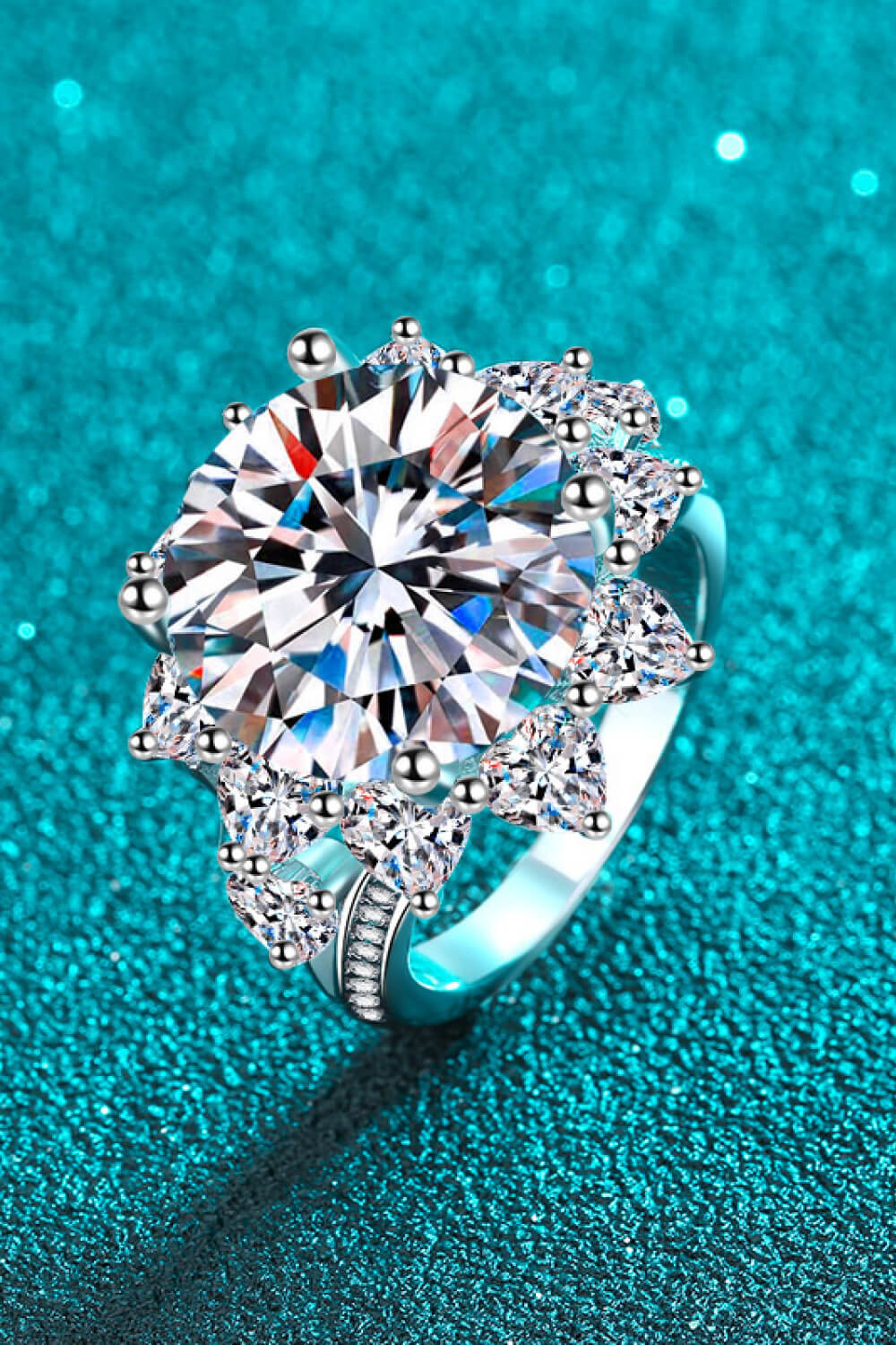 10 Carat Moissanite Flower-Shaped Ring Trendsi